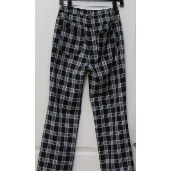 Reformation Checked Black White Pants Franklin Checked Trousers Size 4 - Picture 4 of 6